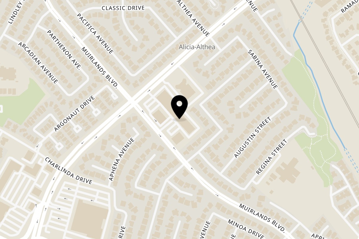 Map showing the location of Antonucci's Italian & Seafood Restaurant on 24190 Alicia Pkwy in Mission Viejo
